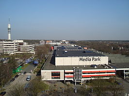 Overzicht van het Media Park vanaf het dak van het Nederlands Instituut voor Beeld en Geluid (2011)