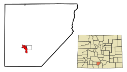 Location within Alamosa County and Colorado