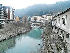 The Reno river in Porretta