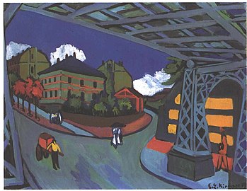 Ernst Ludwig Kirchner, Löbtauer Straße w Dreźnie pod wiaduktem kolejowym, 1910–1926