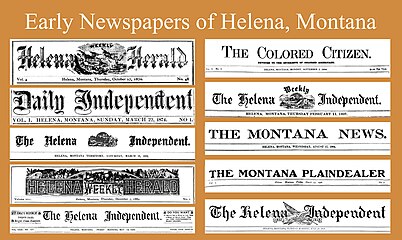 Banners from some of Helena's early newspapers