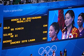 2012 Summer Olympics Women's Springboard Victory Ceremony 5.jpg