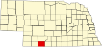 Map of Nebraska highlighting Red Willow County