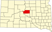 Map of Južna Dakota highlighting Sully County