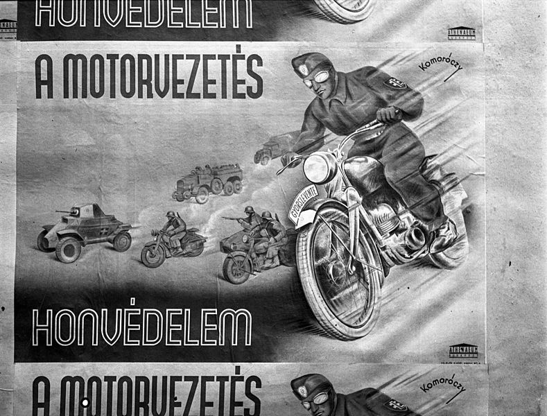 File:Poster, youth military organisation, Komoróczy-graphics Fortepan 72554.jpg