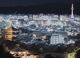 Kyoto night skyline from Higashiyama (2021)