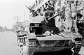 Soviet T-26 Tank passing through main street of Tabriz, 1940s