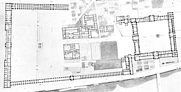 Situation des vestiges de l'église avant leur destruction totale.