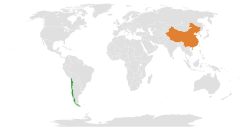 Map indicating locations of Chile and China