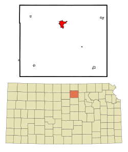 Location within Cloud County and Kansas