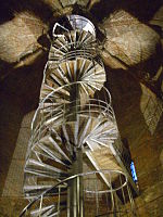 A helical staircase inside Cremona's Torrazzo, Italy