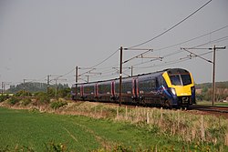 A northbound First Hull Trains Class 180 Adelante.