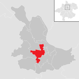 Poloha obce Hinzenbach v okrese Eferding (klikacia mapa)