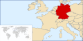 English: Location map of Germany Polski: Niemcy w Europie