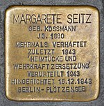 Stolperstein für Margarete Seitz (Kaiser-Joseph-Straße 167)