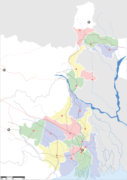 Map of पश्चिम बंगाल with कालिम्पोङ marked