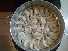 Momos in a mucktoo in Kathmandu, Nepal