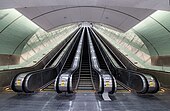 Rolltreppen zwischen Mezzanines und Madison Concourse, sie sind die längsten der Stadt.