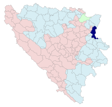 Zvornik'in Bosna-Hersek'teki konumu