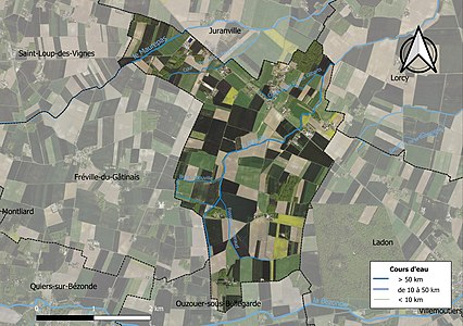 Carte orthophotographique de la commune en 2016.