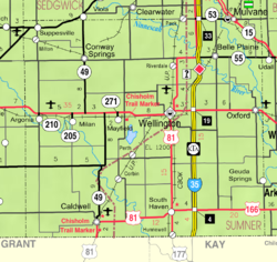 KDOT map of Sumner County (legend)