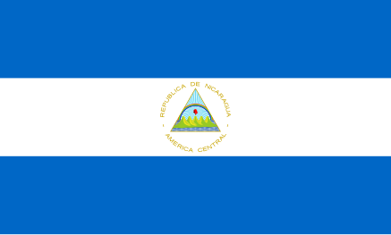 Flag of Nicaragua, although at this size the purple band of the rainbow is nearly indistinguishable.