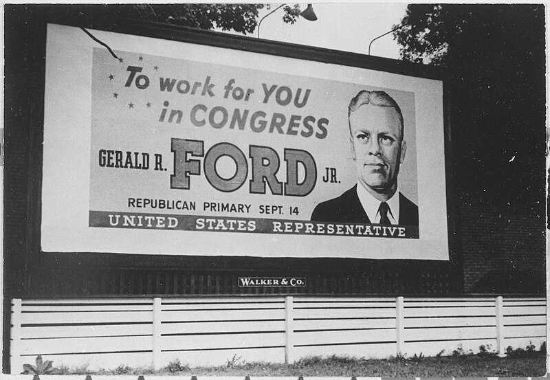 File:Photograph of a Billboard for Congressional Candidate Gerald R. Ford, Jr.'s Republican Primary Campaign - NARA - 187021.jpg