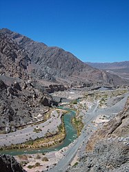 Une vue du Río Jáchal.