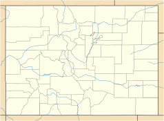 Mapa konturowa Kolorado, po prawej znajduje się punkt z opisem „Flagler”