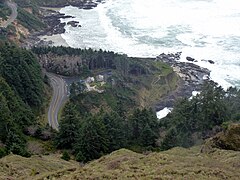 Visitor center from the top of Cape Perpetua