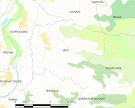 Mapa obce Leuc