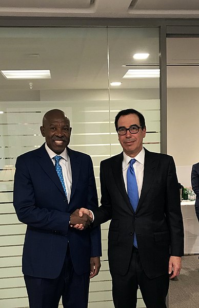 File:Steven Mnuchin and Lesetja Kganyago in April 2019.jpg