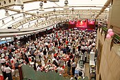 Chinese banquet hall with birthday party