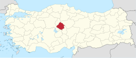 Location of the province within Turkey