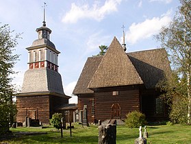 Petäjävesi Old Church, "cross plan", 1765, bell tower 1861.