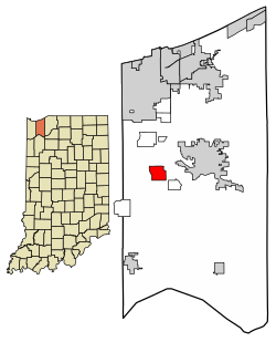 Location of Shorewood Forest in Porter County, Indiana.