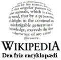 Erstes Logo der dänischen Wikipedia von 2003