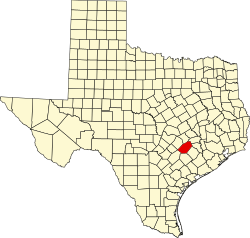 Fayette County na mapě Texasu