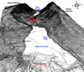 Orografia del sistema Lago di Santa Croce - Lago Morto visto da nord