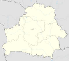 Mapa konturowa Białorusi, na dole nieco na prawo znajduje się punkt z opisem „Mozyrz”