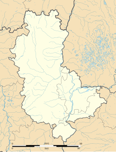 Mapa konturowa Rodanu, na dole znajduje się punkt z opisem „Chabanière”