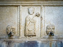 Il vescovo Tiziano Brescia sulla fontana Tagliaferri in Piazzetta Tito Speri a Brescia