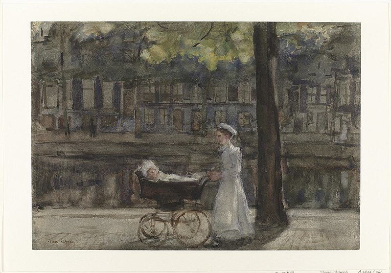 File:Isaac Israëls - Dienstmeisje met kinderwagen.jpg