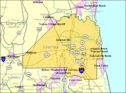 Location of the city within the state of Florida