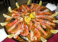 Seafood paella, Valencia, Spain