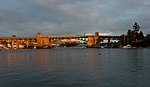 A concrete and steel bridge crossing over a body of water