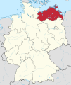 Location of the Mecklenburg-Vorpommern state in Germany