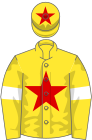 Yellow, red star, yellow sleeves and white armlet, yellow cap and red star