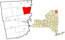 Clinton County New York incorporated and unincorporated areas Chazy highlighted.svg