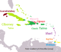 Image 25Linguistic map of the Caribbean in CE 1500, before European colonization (from History of the Caribbean)